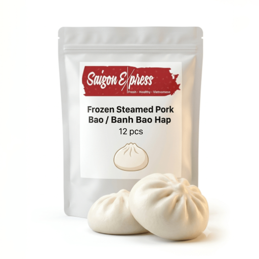 Frozen Steamed Pork Bao / Banh Bao Hap