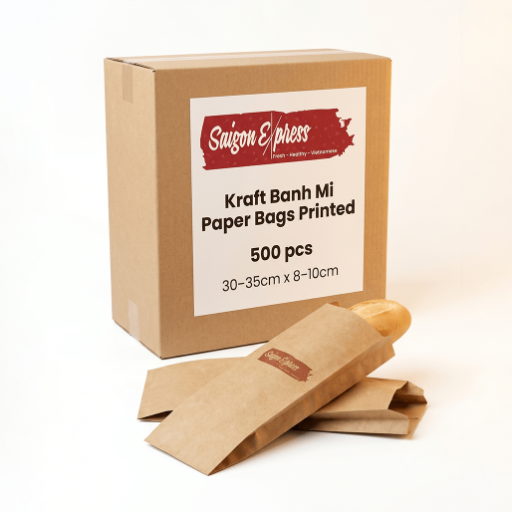 Kraft Banh Mi Paper Bags Printed